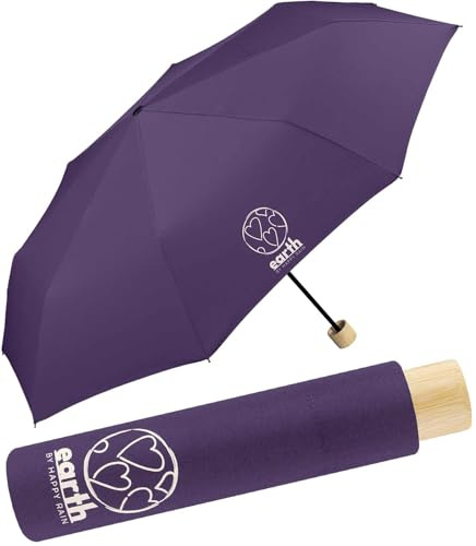 Happy Rain Parapluie de poche Super Mini Earth, Violet, 97 cm,