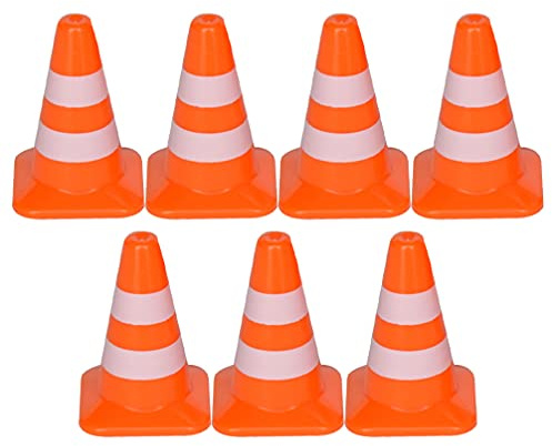 Tomaibaby 7 Stücke Verkehr Straße Caes Talend Spiel Spielzeug Roadblocks Simulation Verkehrszeichen Miniatur Verkehrskegel Baumaschinen Beweglichkeitskegel für Fußball Fußballplatz Orange
