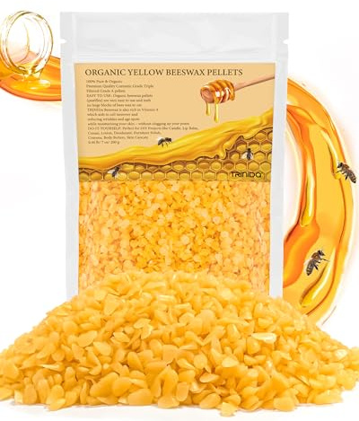 TRINIDa Beeswax Pellets 200g, Yellow Bees Wax for DIY Candles, Beeswax for Candle Making, Skin, Body, Face, and Hair Care, Lotions, DIY Creams, Lip Balm and Soap Making Supplies