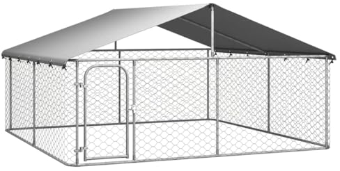 vidaXL Outdoor Hundezwinger Dach 300x300x150cm Hundekäfig Hundehaus Hundehütte