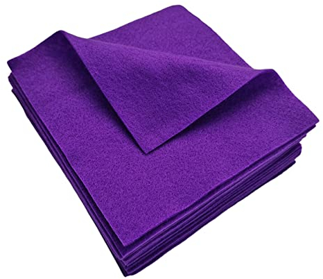 Jtnohx Weicher Filzstoff, Flexibler Bastelfilz, Filzplatten zum Basteln, 1,4mm dickes 15x15cm Farbig Filz für Nähprojekte und Diy (Lila)