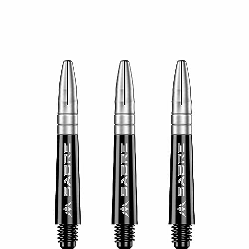 Mission Darts Säbelschäfte | Robuste schwarze Polycarbonat-Schäfte mit farbiger Aluminium-Oberseite | mehrere Packungsgrößen | 6 Farben | kurz