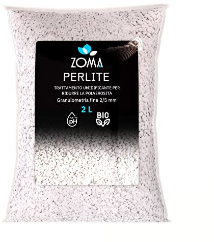 ZOMA - Perlite per Piante in Vaso Leggera e Porosa, Perlite Giardinaggio Ideale per Terricci, per Piante, Ortaggi e Spezie - 2L