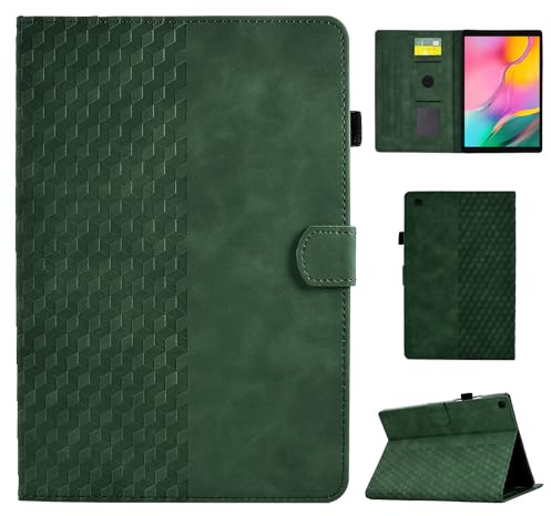 CASAFUNY Hülle für Samsung Galaxy Tab A 10.1 2019 (SM-T510/T515), PU Leder Tablette Schützhülle Multi-Winkel Ständer Cover Case mit Auto Schlaf/Wach für Samsung Galaxy Tab A 10.1 2019 Tablette, Grün