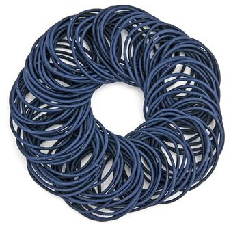 100 piezas bandas para el cabello, pequeños sujetadores de coleta, accesorios para el cabello para mujeres, niñas, niños y hombres, gomas para cabello grueso y rizado (azul marino)