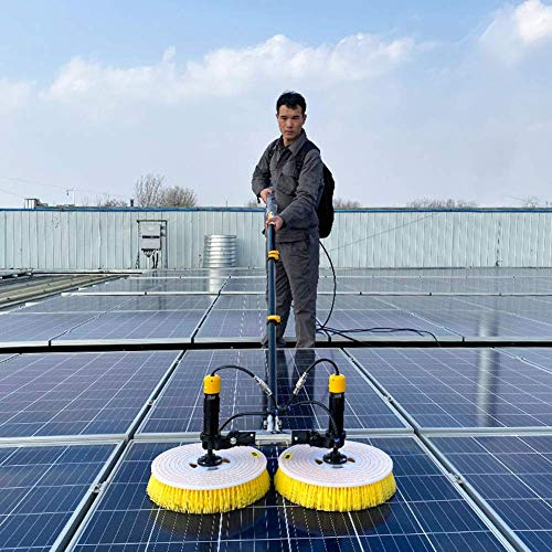 ANSNOW Lavavetri, Strumento per la Pulizia Del Pannello Solare Fotovoltaico Elettrico, Spazzola per L'Acqua Sul Tetto, Spazzola Telescopica Alimentata ad Acqua per il Lavaggio Di Camion Roulotte