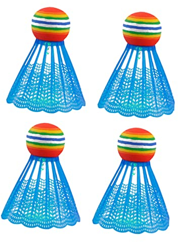 KICHOUSE 4 Stück Led Badminton Federbälle Leuchtende Nylon Shuttlecocks Für Indoor Und Outdoor Aktivitäten Geeignet Für Anfänger Und Amateure Langlebig Und Praktisch
