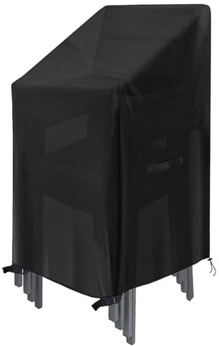 Housse de protection imperméable pour meubles de jardin, meubles de terrasse, empilables, en polyester Oxford imperméable pour chaises d'extérieur