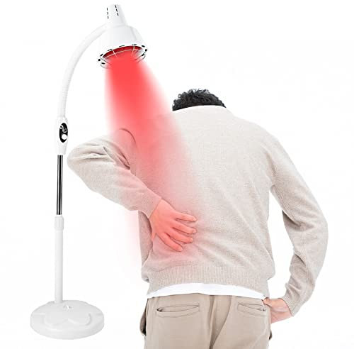 KumuJ Infrarotlampe Rotlichtlampe mit ständer Wärmelampe Infrarot-Wärmestrahler wärmelampe waermelampe Rotlicht Strahler Infrarotlichttherapie 275W Behandlung von Erkältungen und Muskelverspannungen
