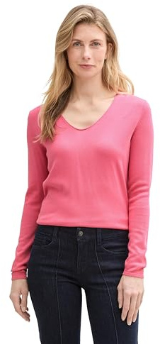 Tom Tailor 1012976 Pull-Over Femme, 15116 - Rose Vif, L