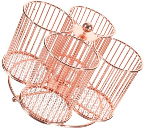 Gogogmee Rotierender Stiftehalter Aus Metall Multifunktionaler Organizer Für Schreibtisch Kosmetik Und Schmuck Elegantes Design Roségold Großer Stauraum Für Bürobedarf Und Make-up