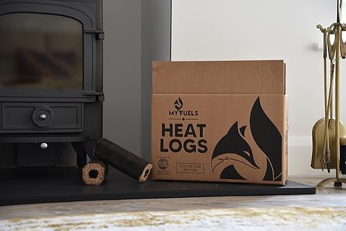 HeatLogs® (24 per box) - Eco friendly, Hardwood Kiln Pressed Logs, High Burn & Low Residue. 18kg per box.