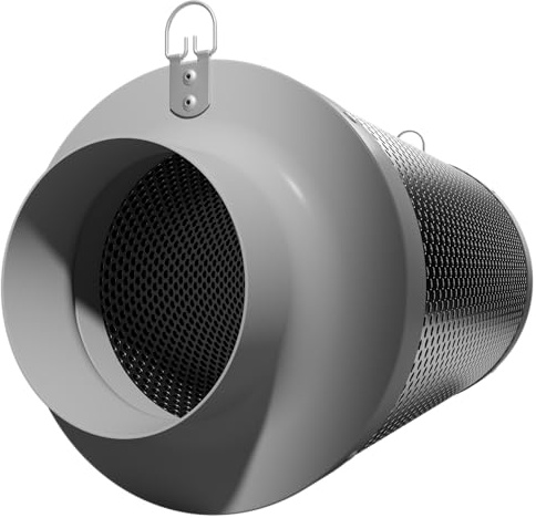 Caluma Aktivkohlefilter Ø 100 mm 270 m³h, mittelgroßer AKF (38x20x20 cm), Grow