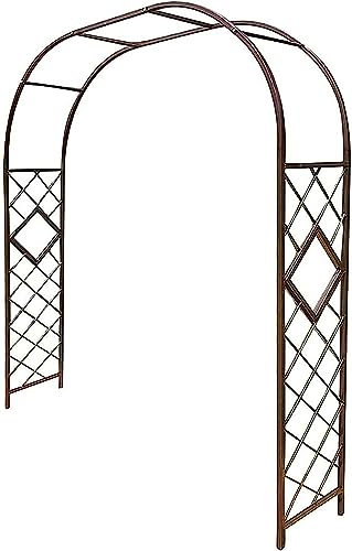 Arco de jardín de metal extra ancho para boda, galvanizado, enrejado de arcos de rosas, perfecto para plantas trepadoras (bronce, 2 x 2,3 m)