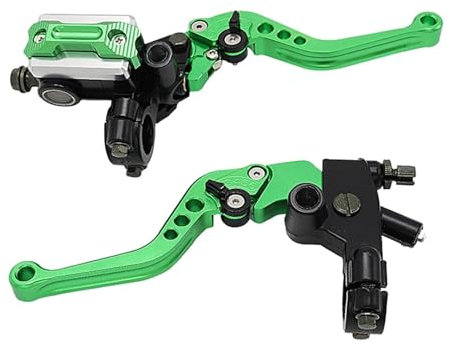 Kupplungshebel Bremsgriff CNC Motorrad Bremse Kupplung Hebel Hydraulische Front Master Zylinder Motorrad Griff Für Roller Tasche Dirt Pit Bike Motocross Motorrad Bremshebel Lenker(Grün)