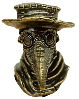 Messing Vogelschnabel Pest Krähe Doktor Kopf Modell EDC-Perlen Anhänger Schmuckherstellung Zubehör Persönlichkeit DIY Outdoor Werkzeuge Paracord Perlen Charm Lanyard handgewebtes Zubehör, Messing