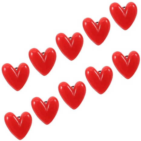 Cabilock 10 Uds Broche De Corazón Rojo Alfileres De Solapa De Corazón Para Mujer Alfileres De Esmalte En Forma De Amor Alfileres De Insignia Alfileres Del Día De San Valentín