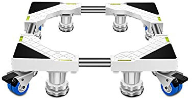 Base universal para lavadora, 4 ruedas dobles, 4/8 patas, soporte ajustable para secadora y refrigerador, longitud y ancho de 45-65 cm, bandeja de suelo con aire acondicionado
