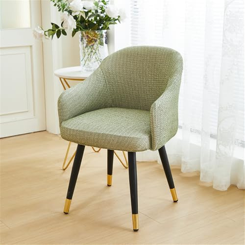 Highdi Chenille Stuhlhussen mit Armlehne, Stretch Stuhlbezug Hochlehner Esszimmerstühle Bezug Sesselbezug Waschbar Universal Hussen für Stühle, Esszimmer Hotel Bankett Deko (Grün,4er Set)