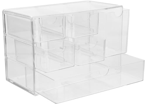 Alipis Transparente Schubladenbox Kosmetik Organizer Mit Stapelbarem Design Für Schmuck Und Schreibtisch Kleine Aufbewahrung Für Make-up Und Bürobedarf