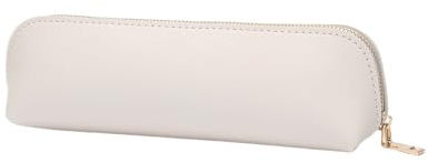 YONBEN Blyertsfodral smalt litet pennfodral dragkedja pennfodral fodral, Beige, S, S