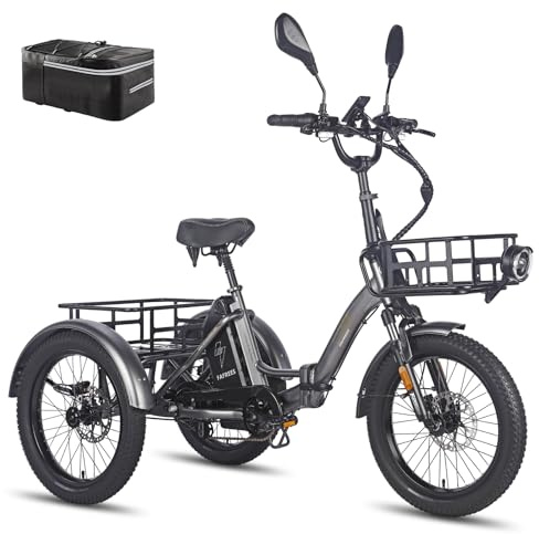 Fafrees F20 Mate E Bike Dreirad für Erwachsene Strassenzulassung [ Offiziell ] Damen Ebike Herren 180kg, Fat Elektrofahrrad 48V, Elektro Fahrrad 3 Räder für Senioren, elektrisch 3 Rad Fahrrad faltbar