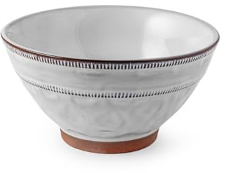 H&H, Set 3 Ciotole Sintra in Terracotta Smaltata – Ø 18 cm – Colore Ghiaccio – Lavabili in Lavastoviglie e Utilizzabili in Microonde