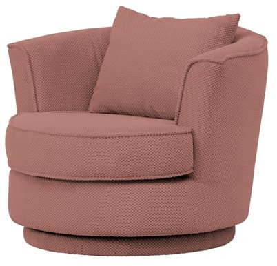 Furn.Design Drehsessel in Terracotta, Web-Velours Sessel 360° drehbar inklusive Kissen, Comfy