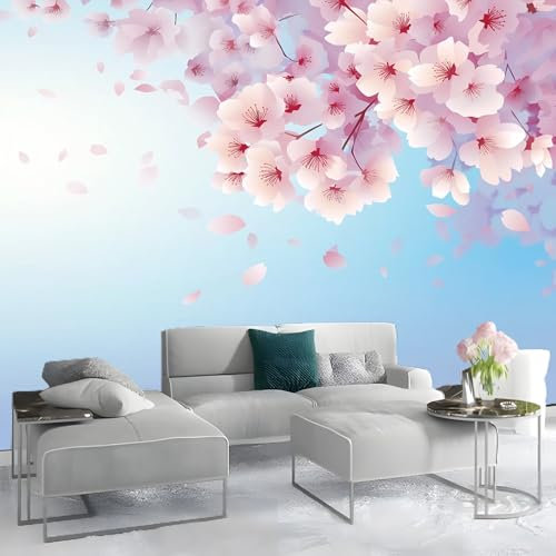 Carta da parati Fiori di ciliegio primavera delicato Adesivi Murali 200 x 140 cm Camera da Letto Soggiorno Cucina Bagno Decorazione Murale Colori freddi Rosa
