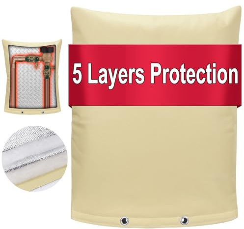 20 W x 26 H Backflow Preventer Insulation Cover - Waterproof & Weatherproof Outdoor Pipe Freeze Protection, Heavy-Duty Insulated Jacket for Winter Pipe Protection