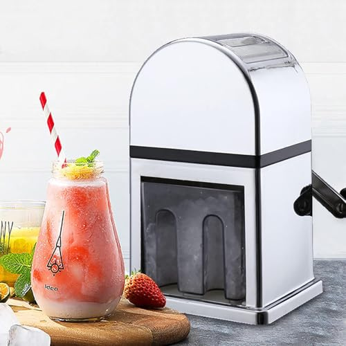 Broyeur à glace manuel avec lames en acier inoxydable, design à manivelle pour une utilisation facile, idéal pour la maison et l'extérieur