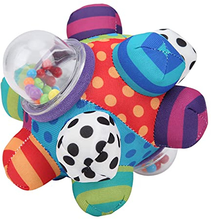 Fdit Giocattolo per lo Sviluppo di Palline a Sonaglino per Bambini + Strumento Educativo per Neonati e Bambini Multicolore 100% (Girare)
