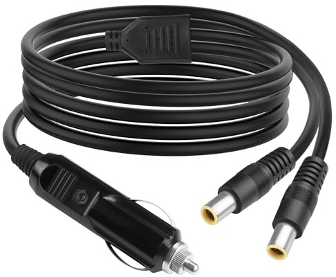 TIENFOKOTA Câble répartiteur allume-cigare vers DC7909 Y, double DC 7,9 x 5,5 mm avec fusible 15 A, 12 V pour DVR de voiture, GPS, ordinateur portable, réfrigérateur portable, appareil photo 1,8 m