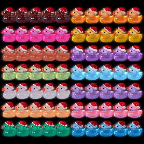 Mini Patos Que Brillan en la Oscuridad, Juego de 70, suficientes de luz, Mini Patos de Resina, Regalo para Amigos, colegas, Familiares
