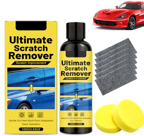 Nano Scratch Remover Kit for Cars,Quick Fix Removal Paste for Deep Scratches,Car Polish Wax with Nano Cloths & Sponge,Car Paint Scratch Repair,Restore Shine,Fits All Paint Colours
