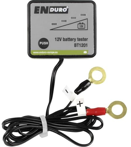 ENDURO 16613 Batterie-Tester BT1201, für Wohnwagen, fester Einbau, Spannungsbereich 8-16 V, Schwarz, grau