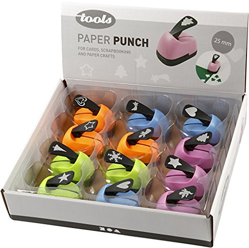 Paper Punches, size 25 mm, christmas motives, 12asstd