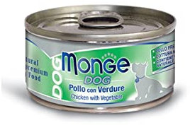Monge Dog Chicken with Vegetables, Nassfutter für Erwachsene Hunde (Ergänzungsfuttermittel aus Huhn und Gemüse, hochwertige Qualität, ohne Zusatz von Konservierungsstoffen, glutenfrei, 95 g)