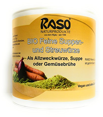 Suppe Gemüsebrühe BIO 500g RASO Gekörnte Brühe EXTRA FEIN - BASICHES LEBENSMITTEL - Suppen und Streuwürze ohne Geschmacksverstärker, ohne Glutamat