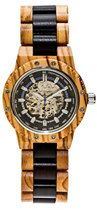 Form Elemente und Design, Automatik-Armbanduhr, hergestellt in Italienisches Olivenholz