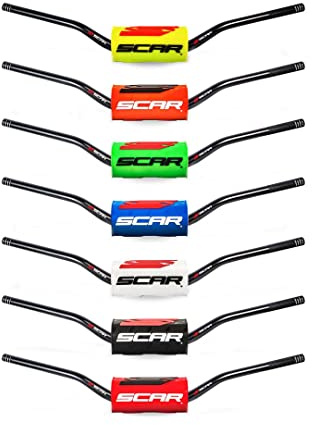 Guidon Moto Cross SCAR O² 28mm (1 1/8”) sans barre - Villopoto Stewart Style - Mousse rouge