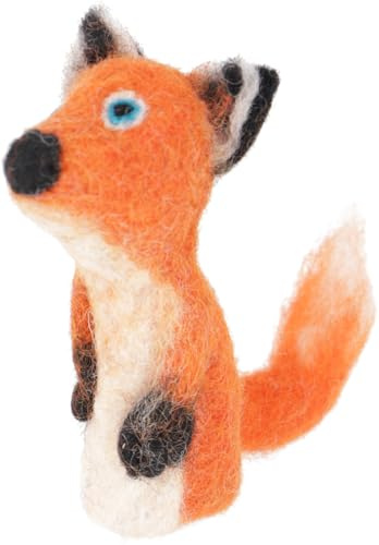 GURU SHOP Handgemachte Fingerpuppe aus Filz - Fuchs, 10x4x3 cm