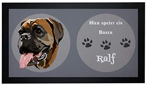 Napfunterlage Hund Boxer mit Name personalisiert