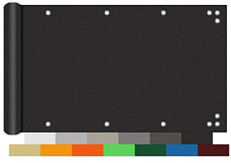 Yoosing Balkon Sichtschutz 90x700cm, Balkonbespannung, wasserdicht Blickdicht Balkonverkleidung Sichtschutz meterware für Gartenzaun Balkonzaun - Schwarz Ø 80cm