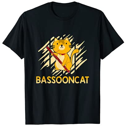 Fagott Katze Fagottist Musikinstrument T-Shirt