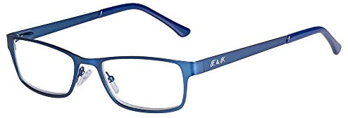 Edison & King Lesebrille Elements – schmale Metallbrille mit Premiumgläsern – entspiegelt und gehärtet (Blue, +1,75 dpt)