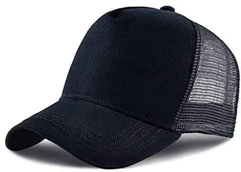 Baynetin 5 Pannello Posteriore Maglia Trucker Cappellino da Baseball,Regolabile Trucker High Profile Berretto (Nero)