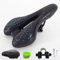 Melko Fahrradsattel Ergonomischer mit Gel Sitz Anti-Rutsch Wabenperforation und Belüftung in Schwarz Blau Unisex Damen Herren MTB Citybike Mountainbike E-Bike Klapprad Spinningbike Universell Komfort
