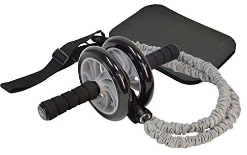 Schildkröt® AB Roller mit doppelten Laufrädern und zwei Expander Tubes, inklusive Kniepad, im Farbkarton, 960244