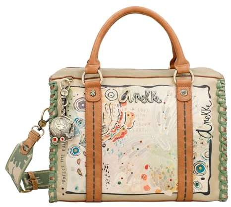 Anekke - Bowling-Tasche für Damen - Kunstleder-Design mit 2 Handgriffen und Umhängetasche - Schultertasche mit Reißverschluss Amazonia - Zubehör und Accessoires für Damen - 30 x 21 x 15 cm, bunt, Einheitsgröße